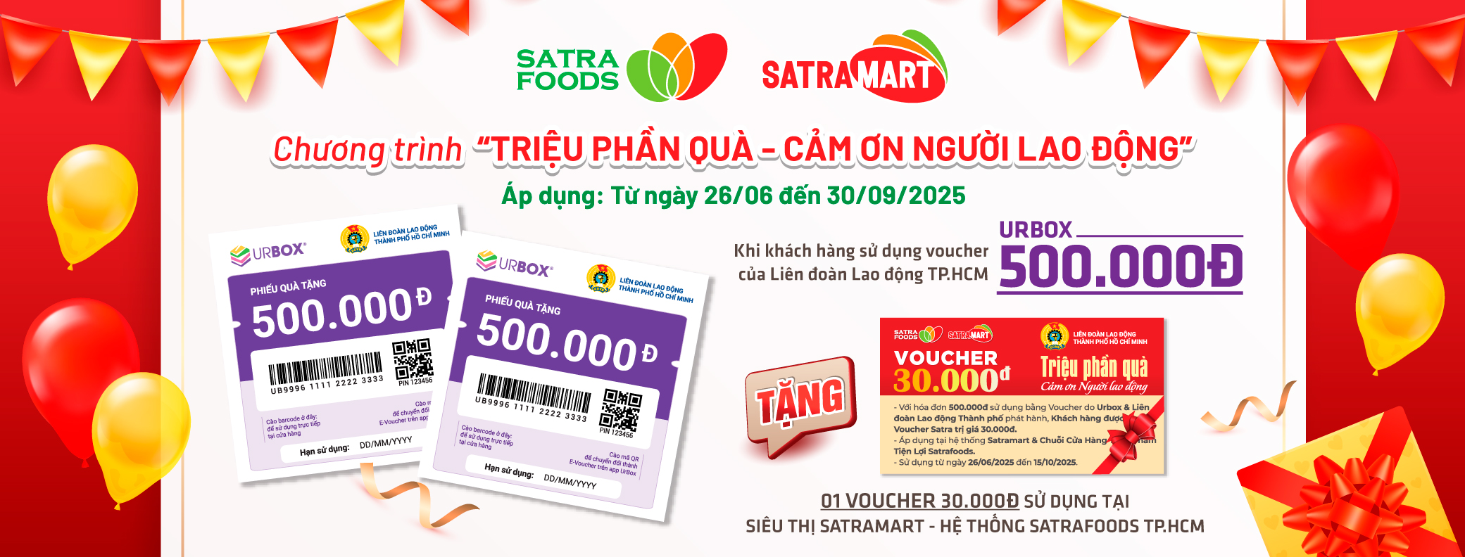 TRIỆU PHẦN QUÀ - CÁM ƠN NGƯỜI LAO ĐỘNG (26/06 - 30/09/2025)