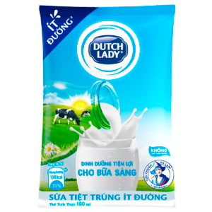 SỮA TIỆT TRÙNG CÔ GÁI HÀ LAN ÍT ĐƯỜNG GÓI 180ML