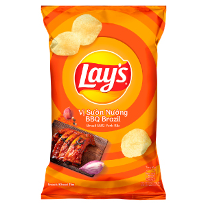 LAY'S VỊ SƯỜN NƯỚNG BBQ BRAZIL GÓI 58G(63G)