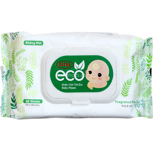 KHĂN GIẤY ƯỚT SATRA ECO 80 TỜ