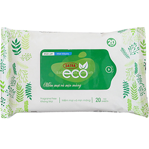 KHĂN GIẤY ƯỚT SATRA ECO GÓI 20 TỜ