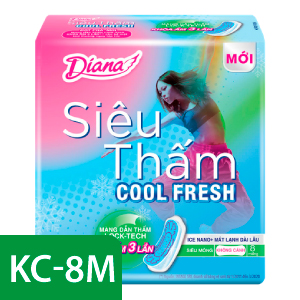 DIANA SIÊU THẤM COOL FRESH SIÊU MỎNG KHÔNG CÁNH 8 MIẾNG