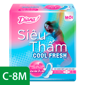 DIANA SIÊU THẤM COOL FRESH SIÊU MỎNG CÁNH 8 MIẾNG