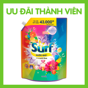 NƯỚC GIẶT SURF HƯƠNG NƯỚC HOA SAY ĐẮM TÚI 3.1KG