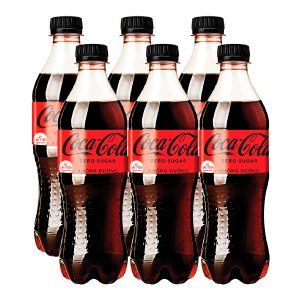 LỐC 6 - COCA-COLA ZERO CHAI 390ML