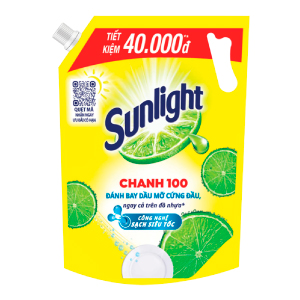 NƯỚC RỬA CHÉN SUNLIGHT CHANH 100 TÚI 3.5KG