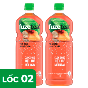 FUZETEA TRÀ ĐÀO VÀ HẠT CHIA 1 LÍT