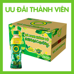 [THÙNG] TRÀ XANH VỊ CHANH KHÔNG ĐỘ CHAI PET 455ML