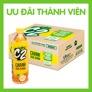 THÙNG 24 - TRÀ XANH C2 HƯƠNG CHANH 455ML