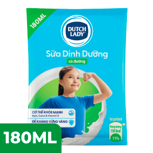 SỮA TIỆT TRÙNG CÔ GÁI HÀ LAN CÓ ĐƯỜNG GÓI 180ML