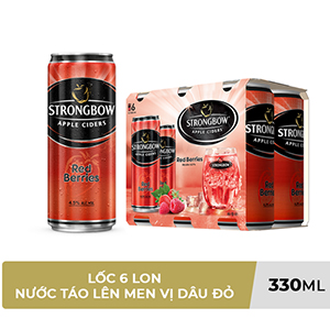STRONGBOW APPLE CIDERS RED BERRIES 330ML (LỐC6)
