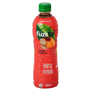 FUZETEA TRÀ ĐÀO HẠT CHIA 450ML