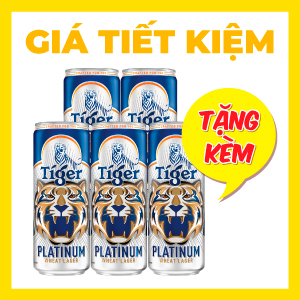 LỐC 5 BIA TIGER PLATINUM WHEAT LAGER LON CAO 330ML