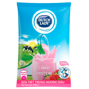 SỮA TIỆT TRÙNG CÔ GÁI HÀ LAN HƯƠNG DÂU GÓI 210ML