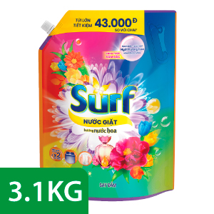 NƯỚC GIẶT SURF HƯƠNG NƯỚC HOA SAY ĐẮM TÚI 3.1KG