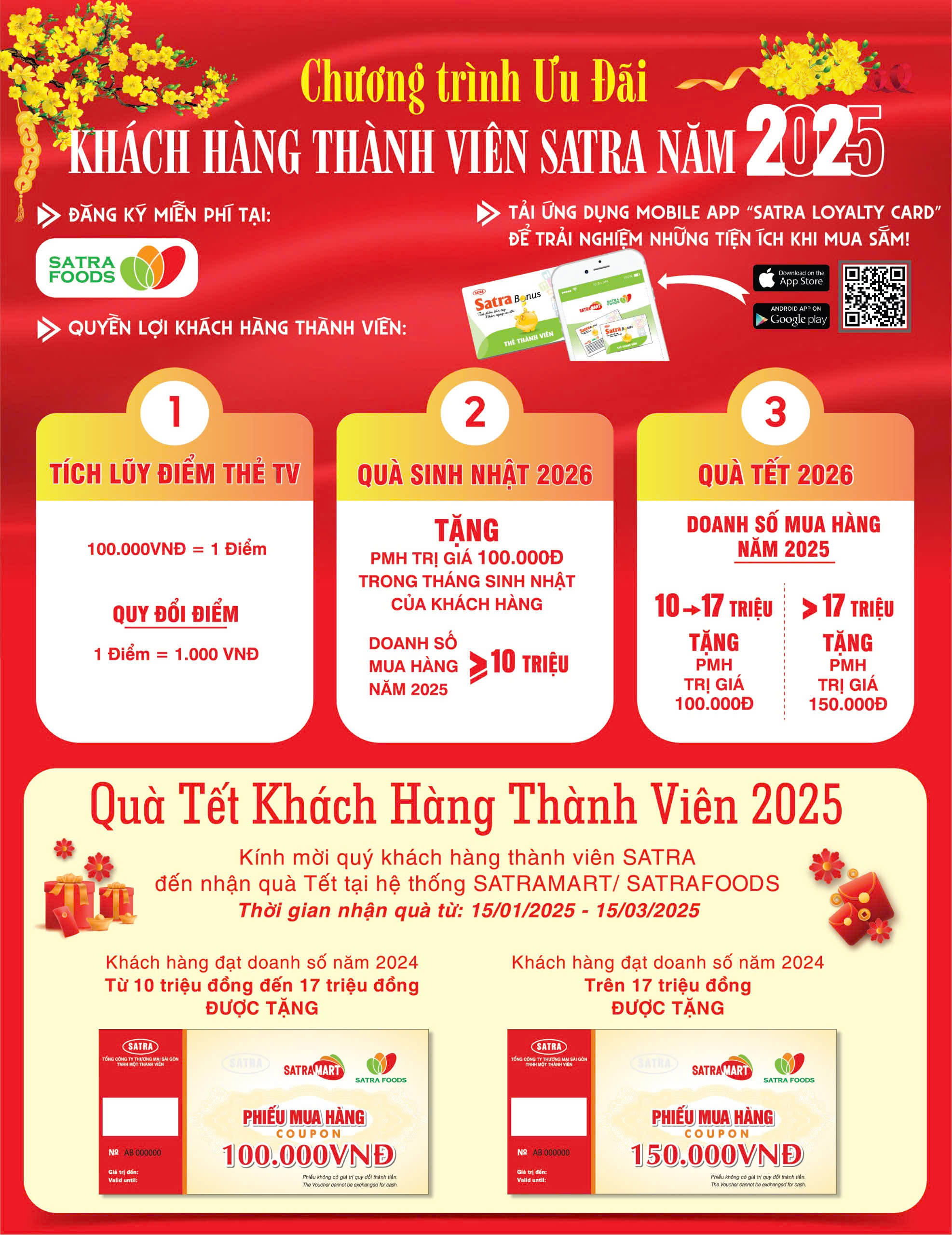 QUÀ TẾT KHÁCH HÀNG THÀNH VIÊN (15/01 - 15/03/2025)